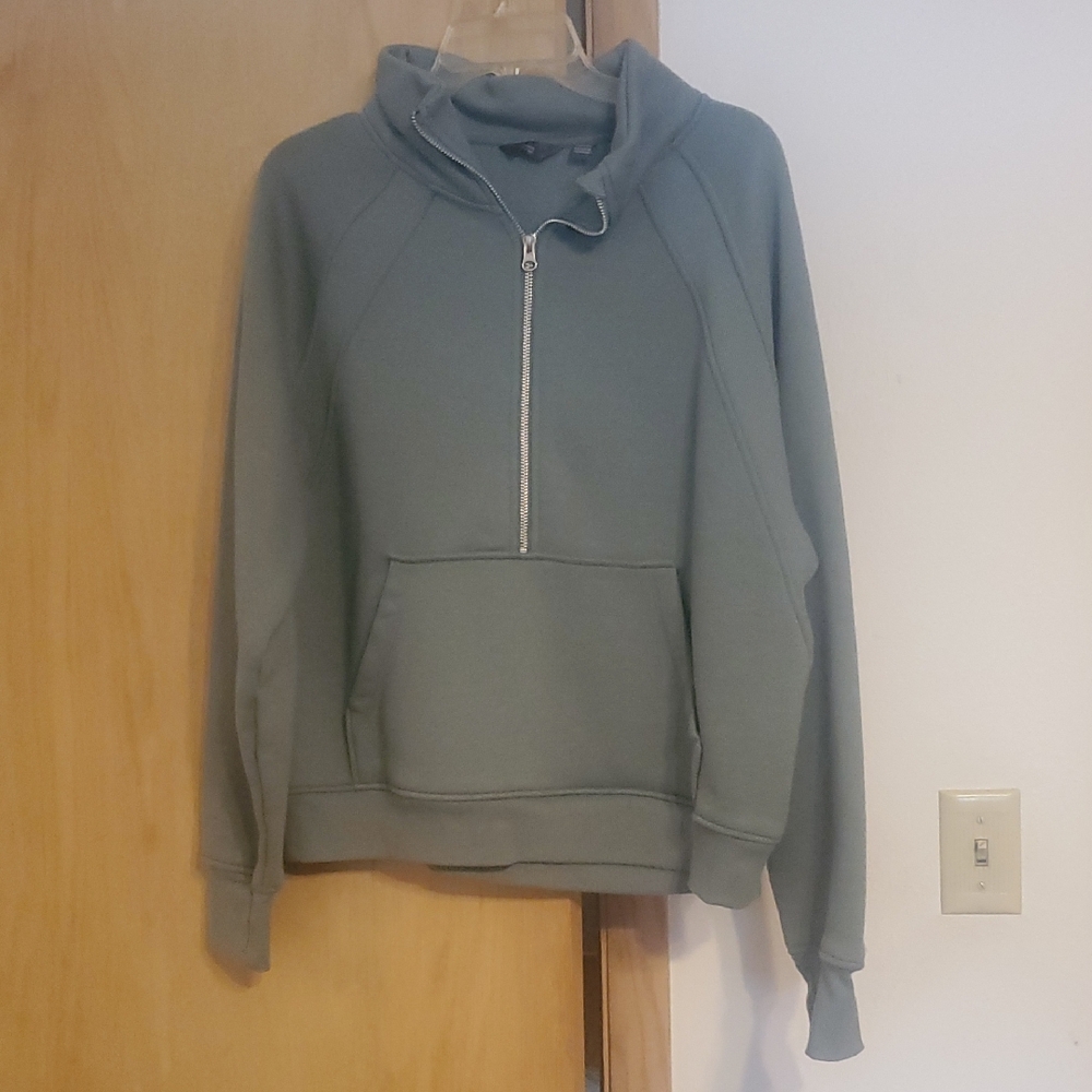 Women's Green Half-Zip Sweater